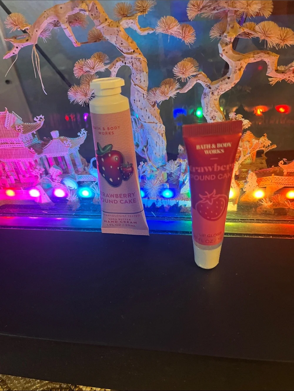 Bath & Body Works Strawberry Pound Cake Lip Duo - Pink and White